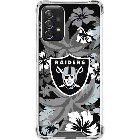 NFL Las Vegas Raiders Tropical Print Galaxy A72 5G Clear Case